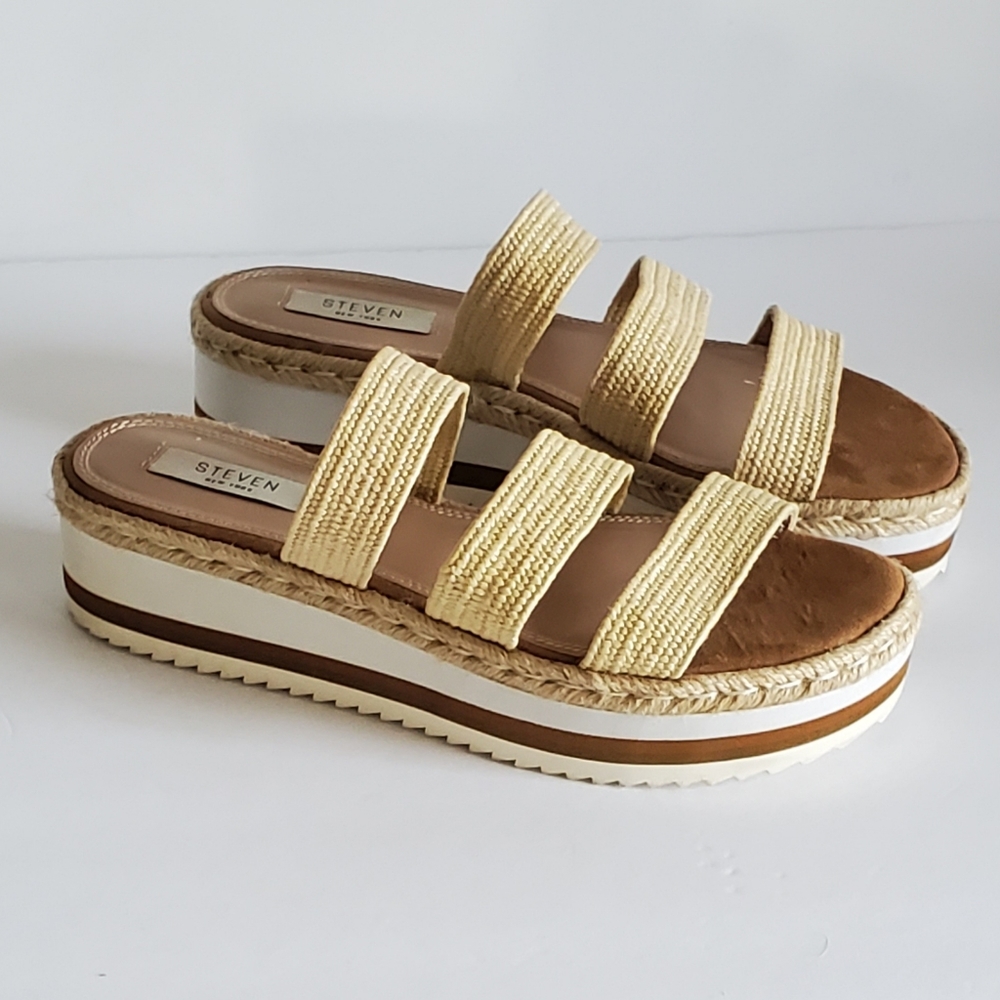 STEVEN New York LANCEY Jute Plataforma Sandals.
